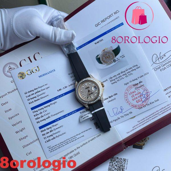 Replica Migliore di Rolex Yacht-Master 126655 40mm in Oro Rosa 18K con Moissanite Customizzata Orologio - immagine 4