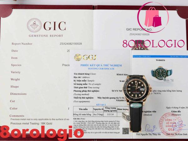 Rolex Yacht-Master 126655 Quadrante Nero Oro Rosa 18K Rivestito Replica 1:1 40mm Orologio