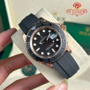 Replica di Alta Qualità Rolex Yacht-Master 126655 Oro Rosa Quadrante Nero 40mm Orologio