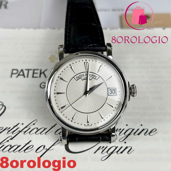 Patek Philippe Calatrava 5153G-010 Quadrante Bianco Cinturino in Pelle Miglior Replica ZF 38mm Orologio - immagine 3