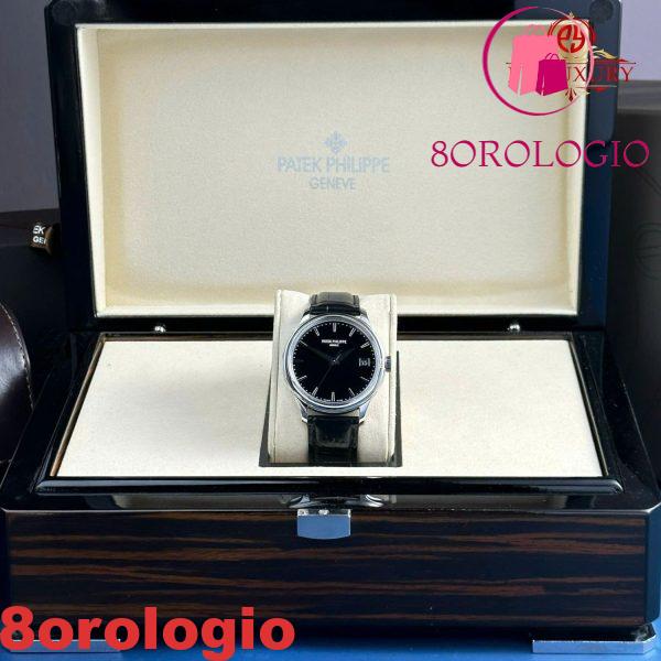 Patek Philippe Calatrava 5227G-010 Quadrante Nero Cinturino in Pelle Migliore Replica 3KF 39mm Orologio