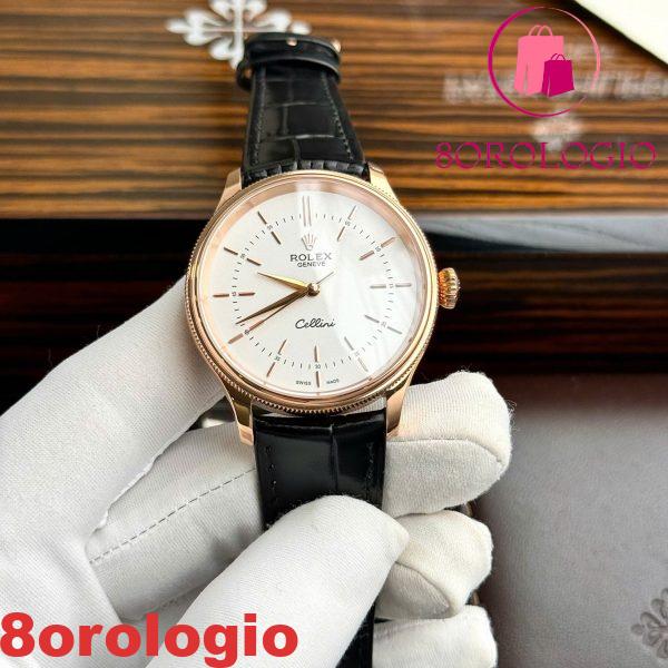 Replica Rolex Cellini Time 50505 Oro Rosa Quadrante Bianco 39mm Orologio