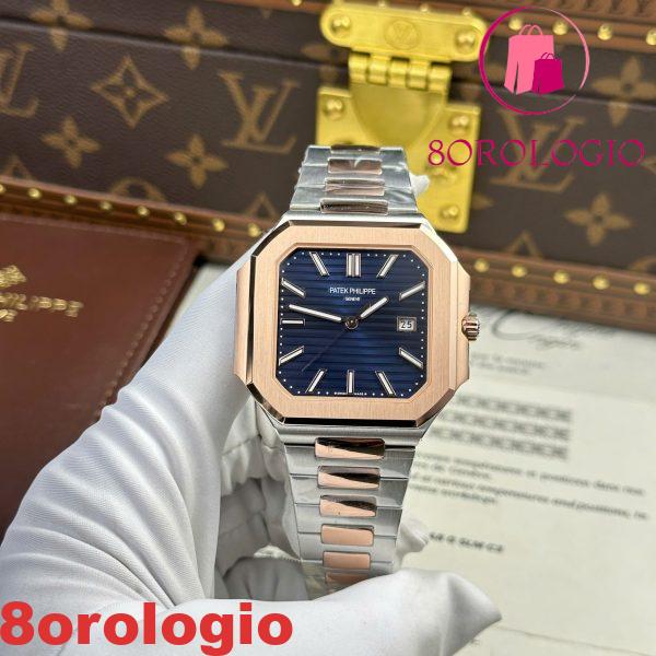 Patek Philippe Cubitus 5821/1AR-001 Bicolore Acciaio Oro Rosa Quadrante Blu 1:1 Replica 45mm Orologio - immagine 2