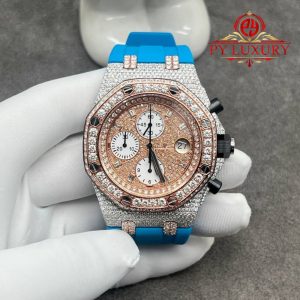 Audemars Piguet Royal Oak Offshore Chronograph 25940 Acciaio 18K Oro Rosa Replica con Diamanti Personalizzati Movimento Originale 42mm Orologio