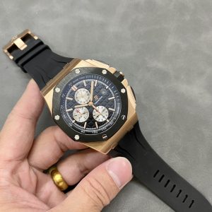 Audemars Piguet Royal Oak Offshore Chronograph 26400RO Oro Rosa Lunetta in Ceramica Quadrante Nero Migliore Replica APF 44mm Orologio