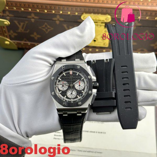 Audemars Piguet Royal Oak Offshore Chronograph 26420SO Quadrante Nero Cinturino in Pelle Replica Migliore 43mm Orologio