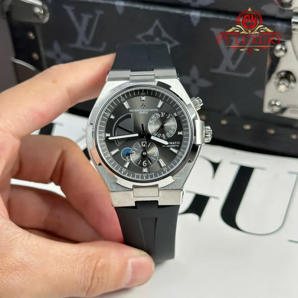 Vacheron Constantin Overseas Dual Time 47450/000W-9511 quadrante grigio cinturino in gomma replica miglior edizione 42mm Orologio
