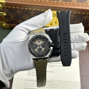Audemars Piguet Royal Oak Offshore Chronograph 26420SO Quadrante Taupe Fumato Cinturino in Pelle Best Replica 43mm Orologio