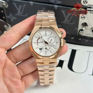 Vacheron Constantin Overseas Dual Time 47450/B01R-9404 Oro Rosa Quadrante Bianco Replica Migliore 42mm Orologio