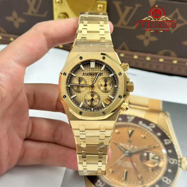 Audemars Piguet Royal Oak Chronograph 26240BA Oro Giallo Quadrante Champagne Fumé 1:1 Super Clone Replica APSF 41mm Orologio