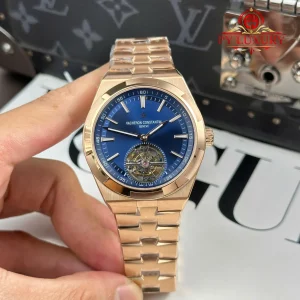 Vacheron Constantin Overseas Tourbillon 6000V Oro Rosa Quadrante Blu Migliore Replica BBR 42.5mm Orologio