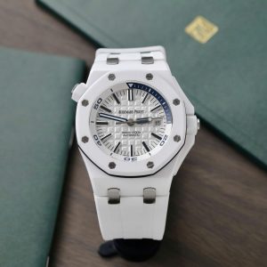 Audemars Piguet Royal Oak Offshore Diver 15707CB Quadrante Bianco Ceramica Bianca Gomma Migliore Replica APSF 42mm Orologio