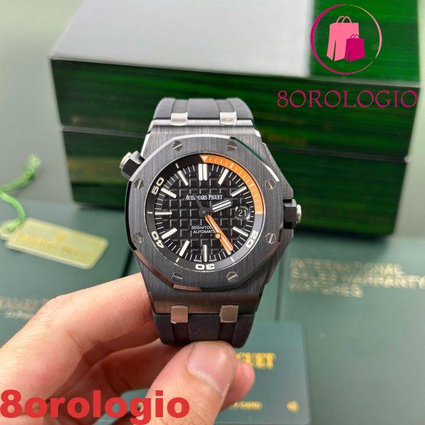 Audemars Piguet Royal Oak Offshore Diver 15707CE Quadrante Nero Ceramica Nera Gomma Migliore Replica APSF 42mm Orologio