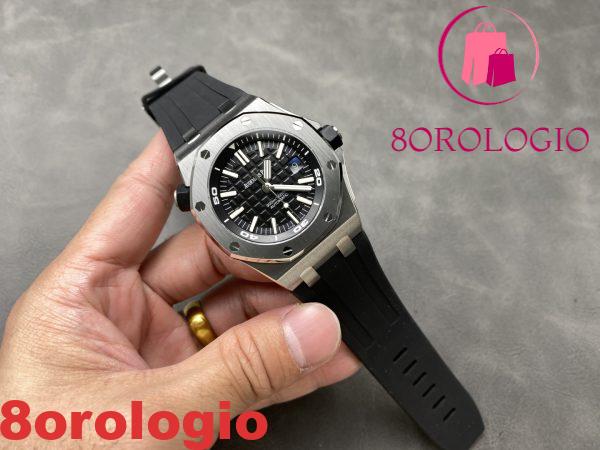 Audemars Piguet Royal Oak Offshore Diver 15710ST Quadrante Nero Cinturino in Gomma 1:1 Migliore Replica APSF 42mm Orologio