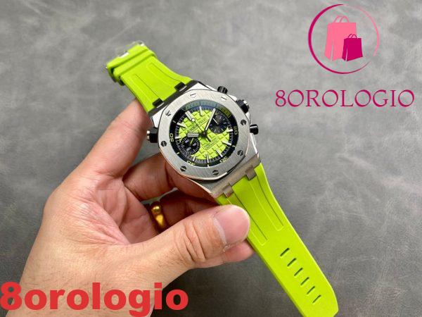 Audemars Piguet Royal Oak Offshore Diver Chronograph 26703ST Quadrante Verde Gomma Migliore Replica JHF 42mm Orologio - immagine 3