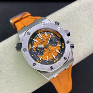 Audemars Piguet Royal Oak Offshore Diver Chronograph 26703ST Quadrante Arancione Cinturino in Gomma Arancione Migliore Replica JHF 42mm Orologio