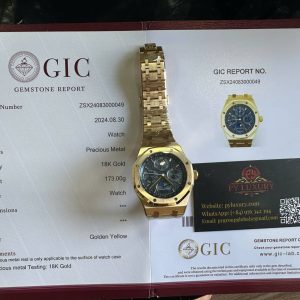 Audemars Piguet Royal Oak Calendario Perpetuo 26574BA Quadrante Blu Oro Giallo 18K Migliore Replica 41mm Orologio