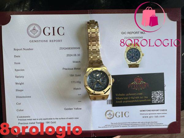 Audemars Piguet Royal Oak Calendario Perpetuo 26574BA Quadrante Blu Oro Giallo 18K Migliore Replica 41mm Orologio