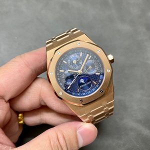 Audemars Piguet Royal Oak Calendario Perpetuo 26574OR Oro Rosa Quadrante Blu Migliore Replica 41mm Orologio