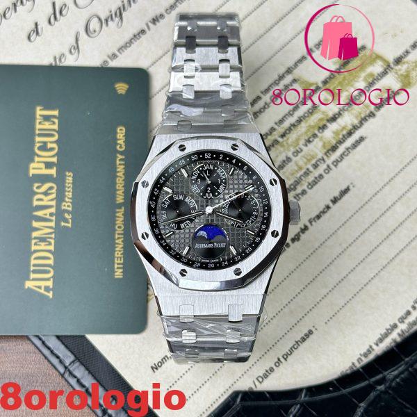 Replica Audemars Piguet Royal Oak Calendario Perpetuo 26574ST Quadrante Nero 41mm Orologio - immagine 4