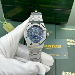 Audemars Piguet Royal Oak Calendario Perpetuo 26574ST Quadrante Blu Replica di Migliore Qualità 41mm Orologio
