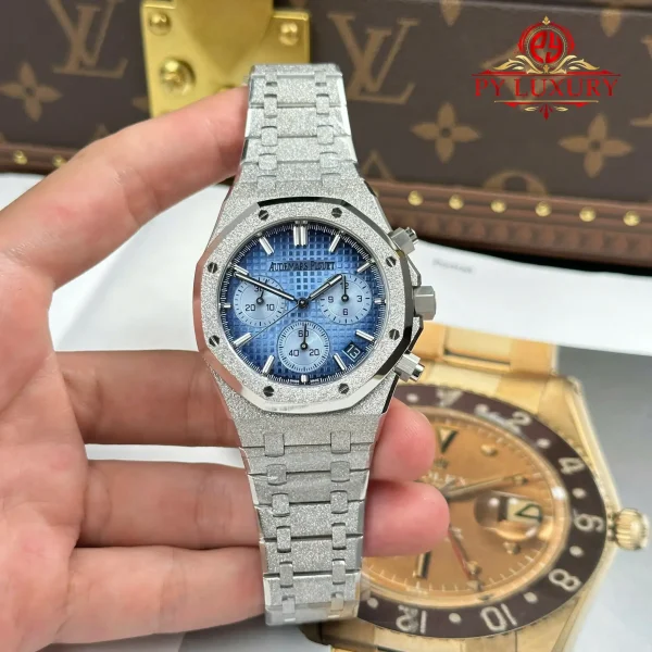 Audemars Piguet Royal Oak Chronograph 26240BC in Oro Bianco Frosted Quadrante Blu 1:1 Migliore Replica APSF 41mm Orologio - immagine 6