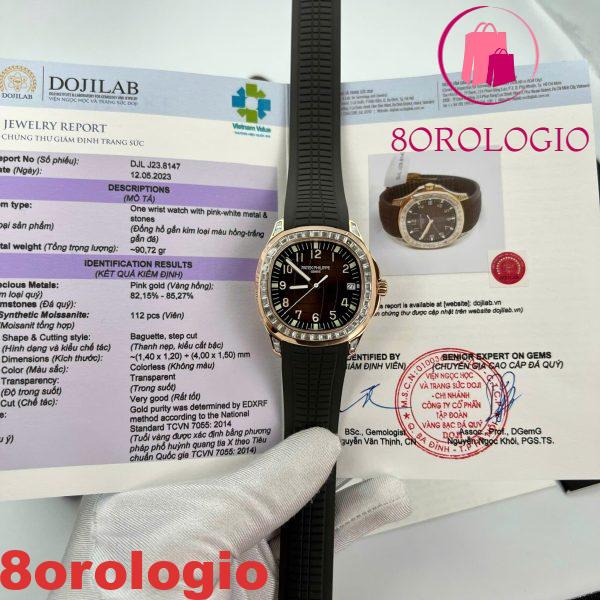 Patek Philippe Aquanaut 5167R Quadrante Marrone 18K Oro Rivestito Baguette Moissanite Migliore Replica 40mm Orologio