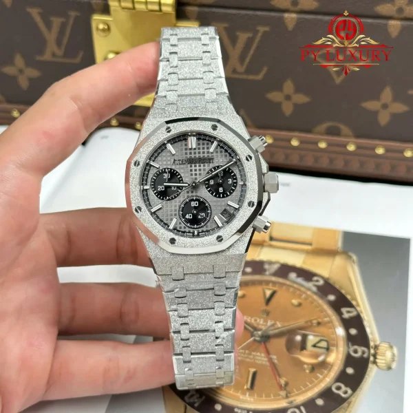 Audemars Piguet Royal Oak Chronograph 26240BC Frosted White Gold Quadrante Grigio 1:1 Migliore Replica APSF 41mm Orologio
