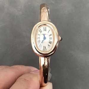 Cartier Baignoire De Cartier Oro Rosa Quadrante Argento Modello Mini Migliore Replica (Misura Polso 15, 16, 17cm) Orologio