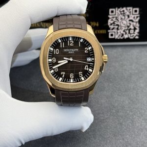 Patek Philippe Aquanaut 5167R-001 Quadrante Marrone Placcato Oro 18K Versione Rifinita Replica 1:1 Super Clone 40.8mm Orologio
