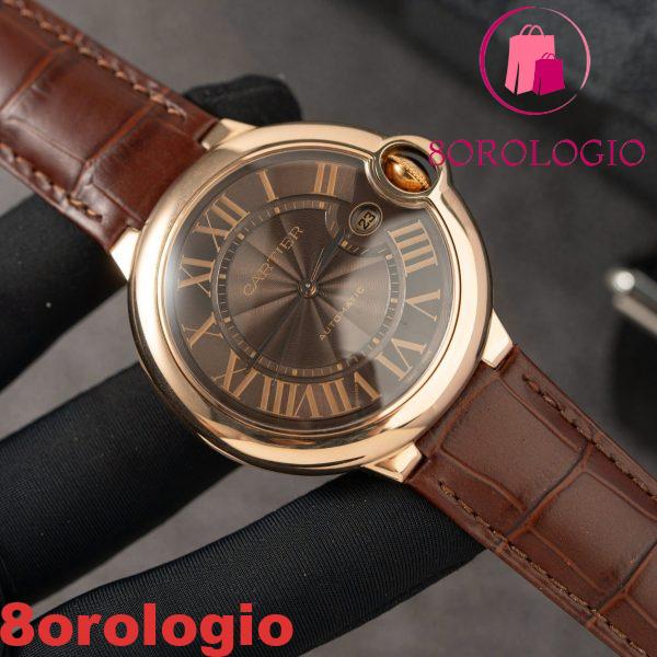 Cartier Ballon Bleu W6920037 Oro Rosa Quadrante Marrone Cinturino in Pelle Miglior Replica AF 42mm Orologio - immagine 2