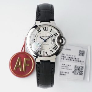 Cartier Ballon Bleu W6920085 Quadrante Bianco Pelle Movimento al Quarzo Migliore Replica AF 33mm Orologio