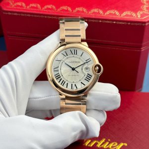Cartier Ballon Bleu WGBB0039 Oro Rosa Quadrante Bianco Migliore Replica AF 42mm Orologio