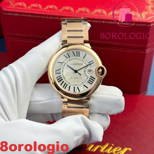 Cartier Ballon Bleu WGBB0039 Oro Rosa Quadrante Bianco Migliore Replica AF 42mm Orologio