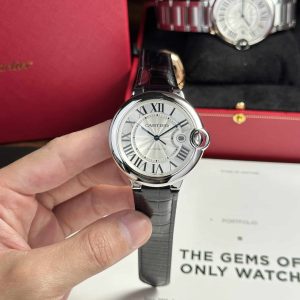 Cartier Ballon Bleu WSBB0026 Orologio da Uomo Quadrante Bianco Cinturino in Pelle Migliore Replica AF 42mm Orologio