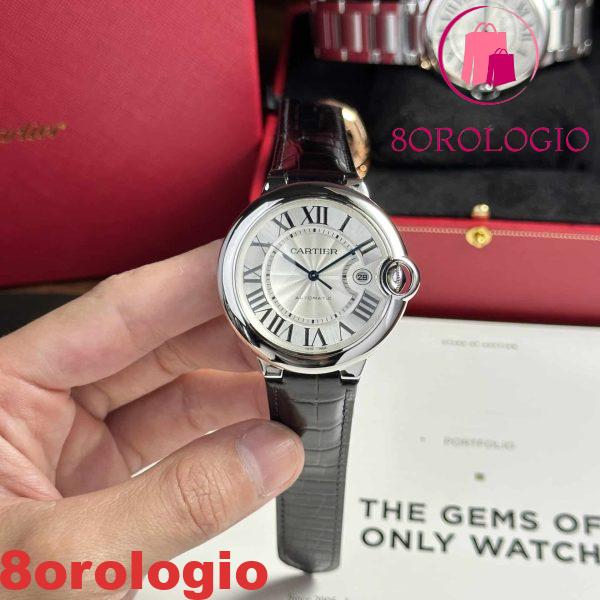 Cartier Ballon Bleu WSBB0026 Orologio da Uomo Quadrante Bianco Cinturino in Pelle Migliore Replica AF 42mm Orologio