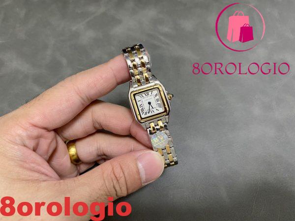Cartier Panthère De Cartier Modello Piccolo Bicolore Oro Giallo Quadrante Bianco Migliore Replica BVF 23mm X 30mm Orologio - immagine 2