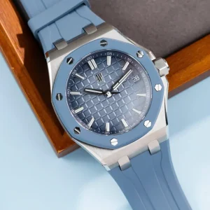 Audemars Piguet Royal Oak Offshore 15605SK Quadrante Blu Fumé Cinturino in Gomma Replica 1:1 Migliore 43mm Orologio