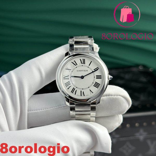 Cartier Ronde Must Quadrante Bianco Bracciale in Acciaio Migliore Replica AF 36mm Orologio - immagine 3