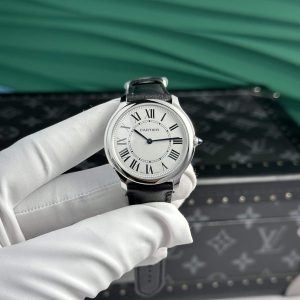 Cartier Ronde Must WSRN0031 Quadrante Bianco Pelle Migliore Replica AF 36mm Orologio