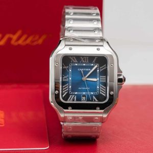Cartier Santos Quadrante Blu Modello Grande Migliore Replica BVF 39.8mm Orologio