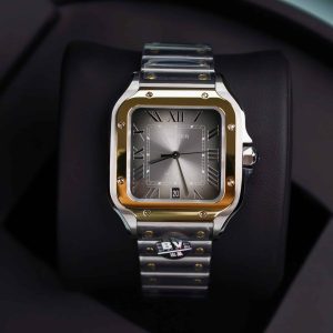 Cartier Santos De Cartier CRW2SA0030 Modello Grande Due Toni Quadrante Grigio Miglior Replica BVF 39.8mm Orologio