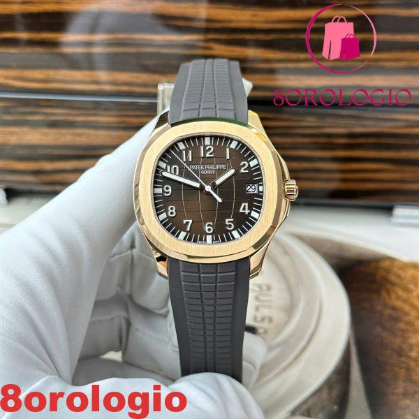 Patek Philippe Aquanaut 5167R-001 Oro Rosa Versione Modificata Quadrante Marrone + Lancette + Movimento Super Clone Migliore Replica 40.8mm Orologio
