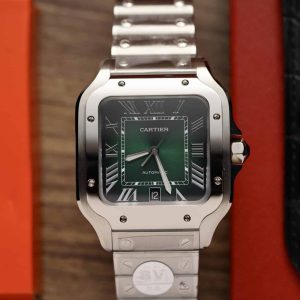 Cartier Santos Modello Grande Quadrante Verde Miglior Replica BVF 39.8mm Orologio