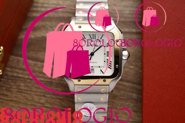 Cartier Santos Due Toni Oro Giallo Quadrante Bianco Modello Grande Best Replica BVF 39.8mm Orologio - immagine 2