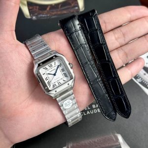 Cartier Santos WSSA0029 Quadrante Bianco Modello Medio Replica BVF 35.1mm Migliore Orologio