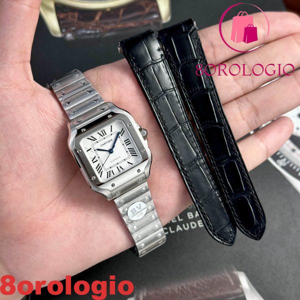Cartier Santos WSSA0029 Quadrante Bianco Modello Medio Replica BVF 35.1mm Migliore Orologio - immagine 3
