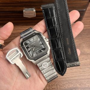 Cartier Santos WSSA0037 Quadrante Grigio Modello Grande Migliore Replica BVF 39.8mm Orologio