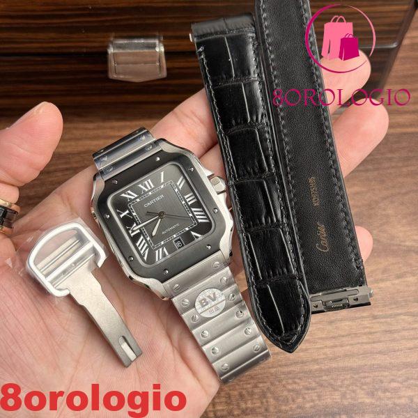 Cartier Santos WSSA0037 Quadrante Grigio Modello Grande Migliore Replica BVF 39.8mm Orologio - immagine 2