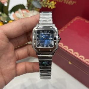 Cartier Santos WSSA0063 Quadrante Blu Modello Medio Replica BVF Migliore Qualità 35.1mm Orologio